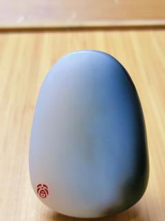 和田玉黑皮:御龙观音 长56.8毫米,宽40.6毫米,高17.0毫米,64.3重克 干