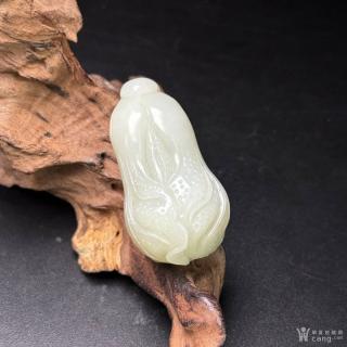 和田玉挂件,白菜,百财
